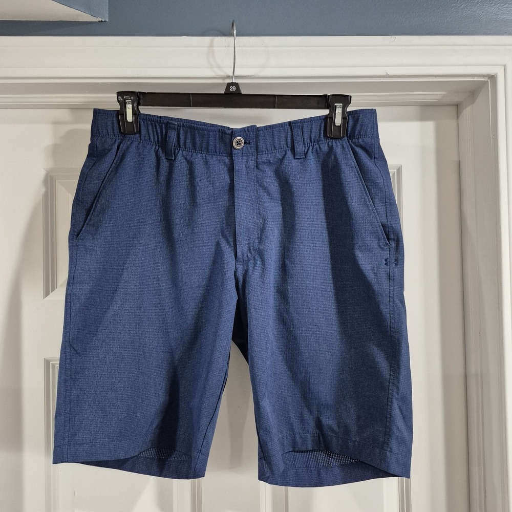 Under Armour Golf Shorts Mens 36 Blue‎ Mesh Match Play Breathable Performance